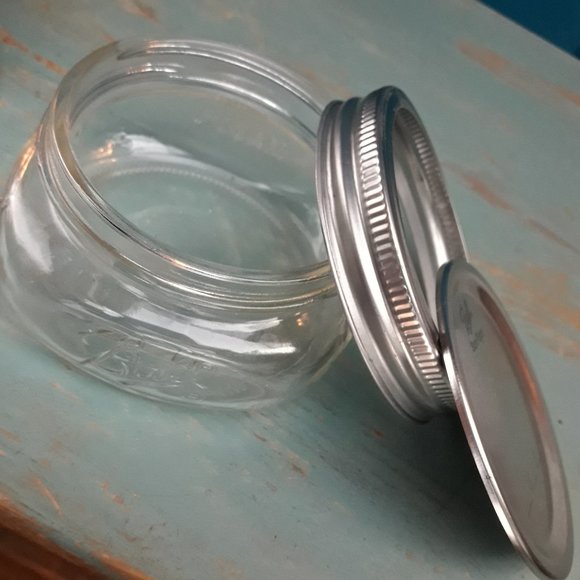 Ball Mason Jar with Lid Glass Jar Wide Low Little Flat Short Mini Cute Storage - Picture 12 of 14